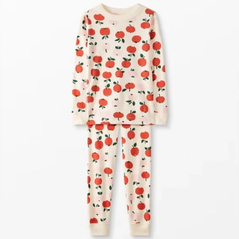 Hanna Andersson long John pajama set apples